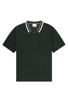 Knit Zip Polo - Green