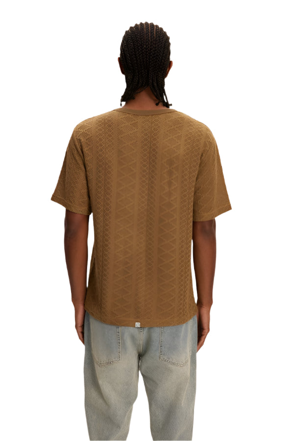 Crochet Jersey Tee - Olive