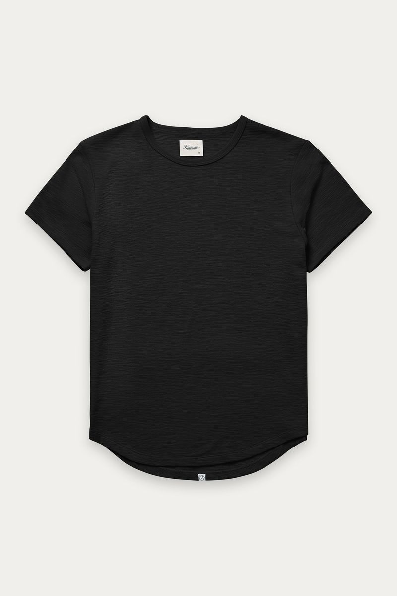 Slub Hi Lo T-Shirt - Black