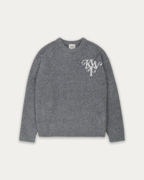 Monogram Knit Crew - Grey-4