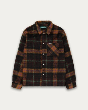 Pile Plaid Shacket - Orange-4