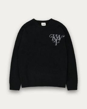 Monogram Knit Crew - Black-4
