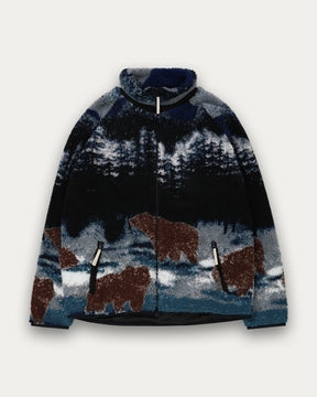 Printed Sherpa Jacket - Bears in the Wild-4