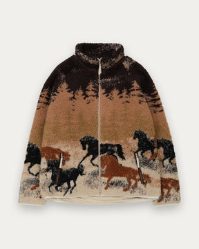 Printed Sherpa Jacket - Wild Horses 2.0-4