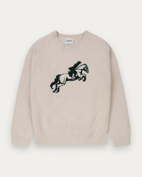 Equestrian Knit Crew - Bouclé Cream-2