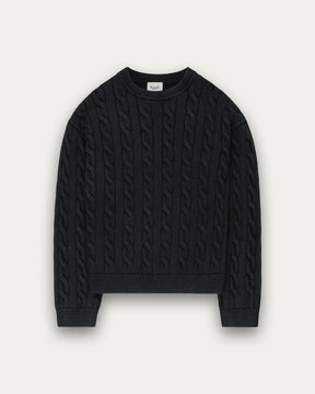 Braided Knt Box Crew - Black-4