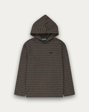 Striped Hood Pullover - Olive-4