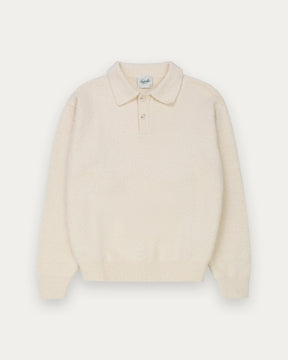 Bouclé Knit Polo - Cream-4