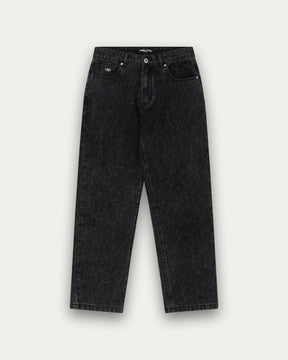 Crinkle Baggy Denim - Black-4