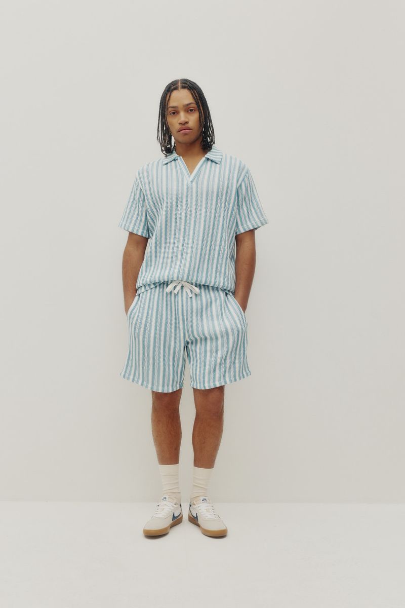 Crochet Beach Polo - Blue