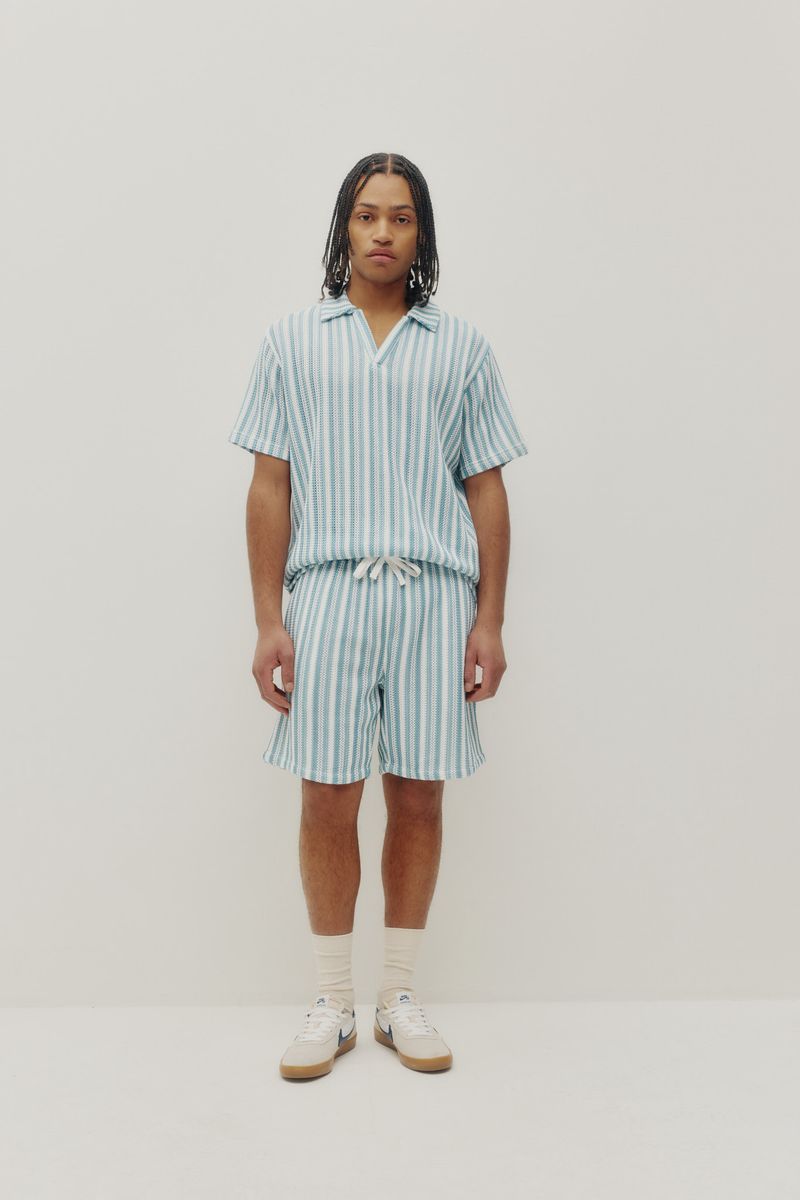 Crochet Beach Polo - Blue