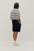 Knitted Quilt Shirt - White