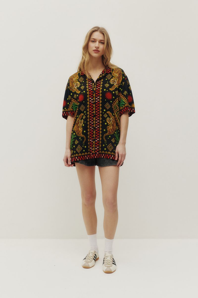 Beach Shirt - Tiger Black