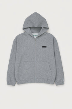 Ribbed Zip Hoodie - Heather Grey-5