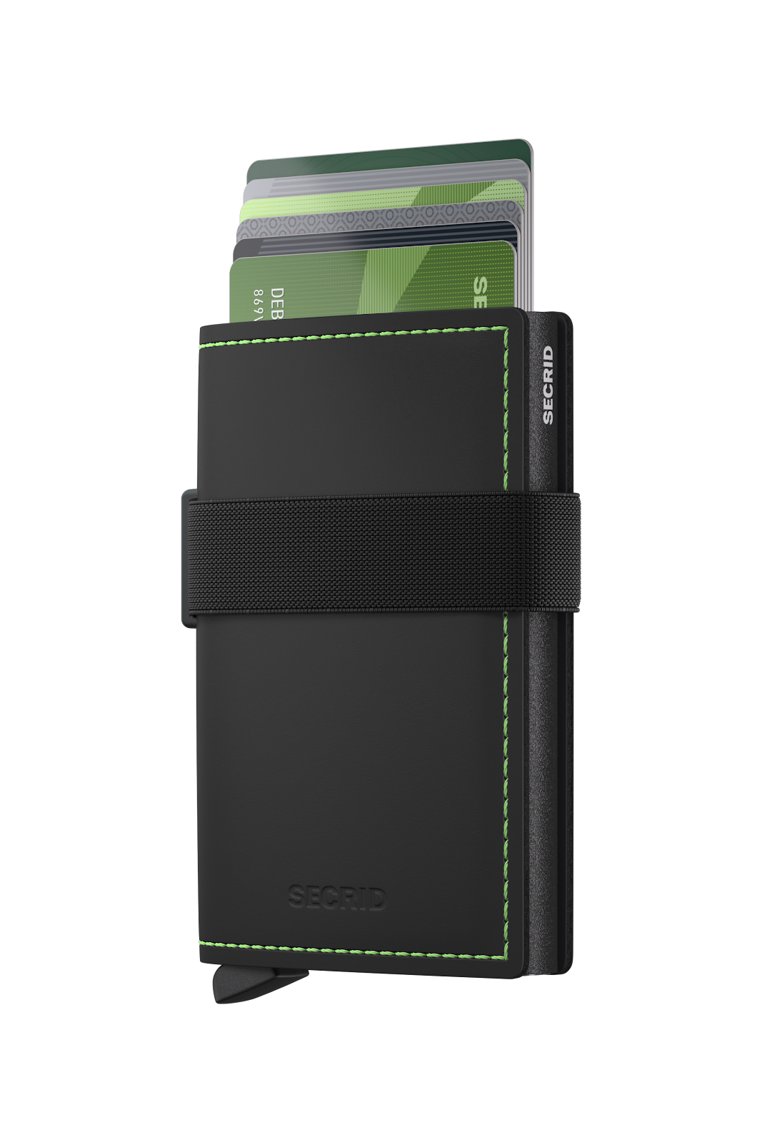 Bandwallet - Matte Black-Green - Cards
