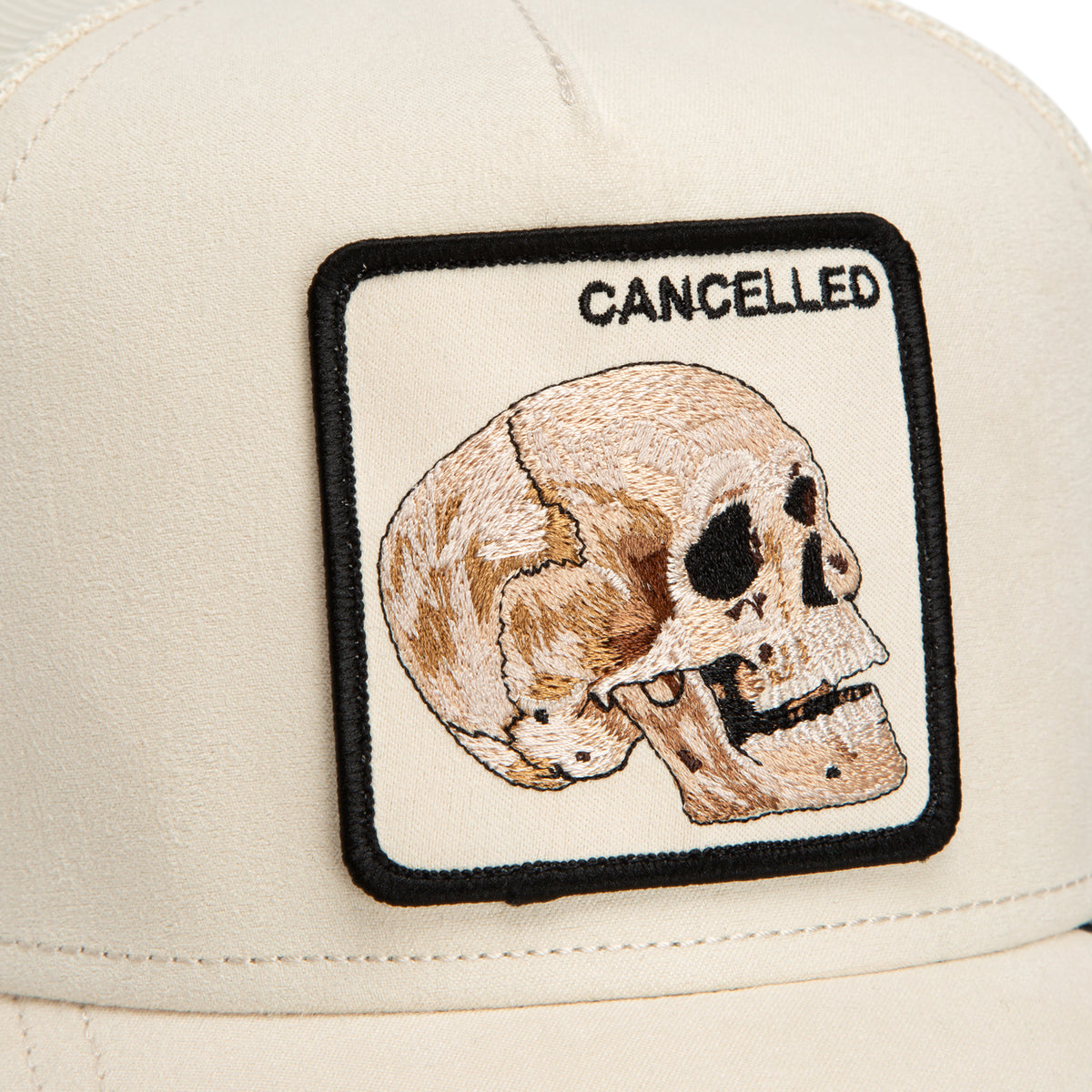 Suede Cancelled Skull Trucker - Yellow-6