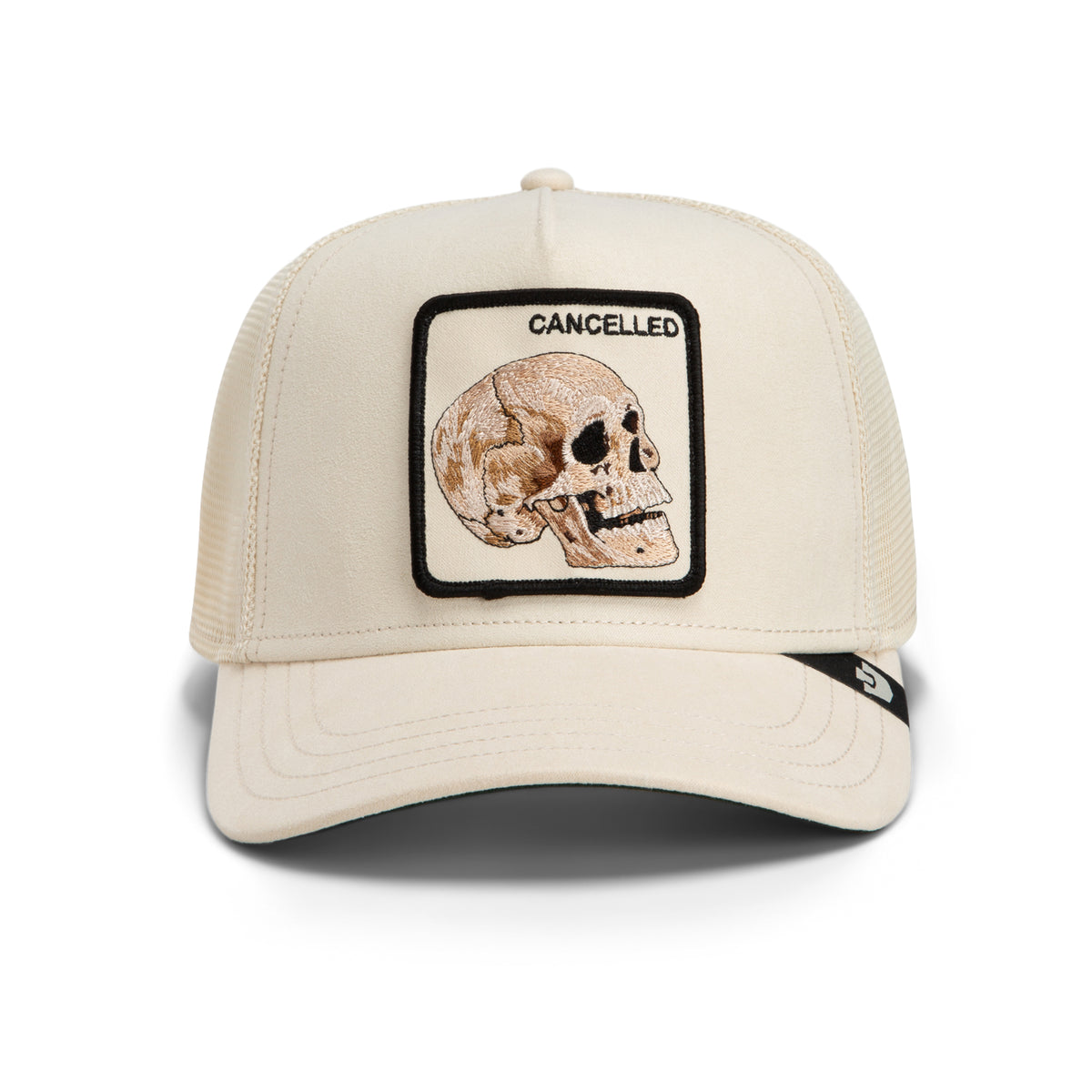 Suede Cancelled Skull Trucker - Yellow-1