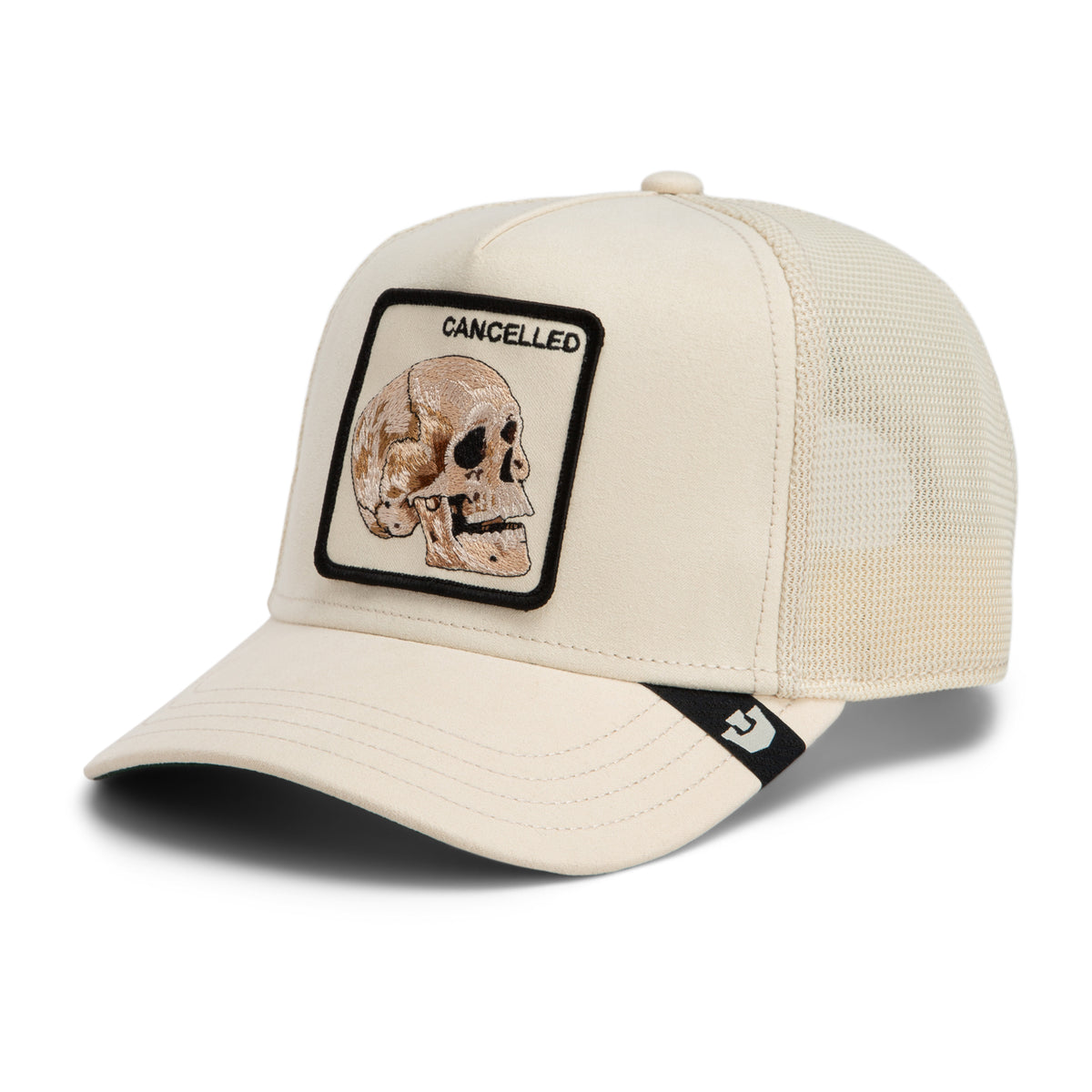 Suede Cancelled Skull Trucker - Yellow-2