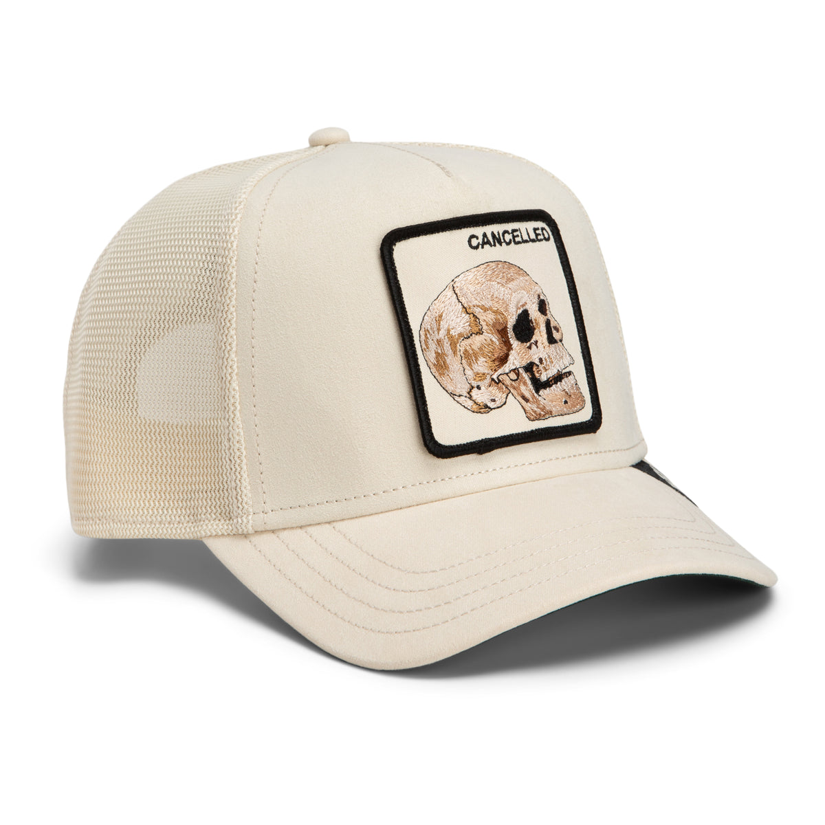 Suede Cancelled Skull Trucker - Yellow-7