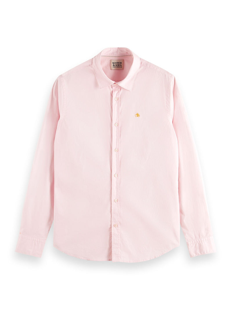 Scotch&amp;Soda Chemise en popeline unie rose Cloud Essential