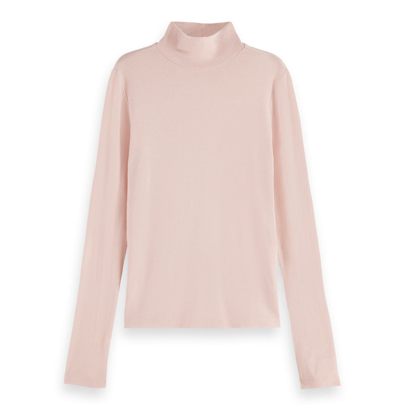 Scotch&amp;Soda Haut rose pâle à col roulé et manches longues