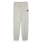 Scotch&Soda Grey Melange Essential Badge Sweatpant In Organic Cotton