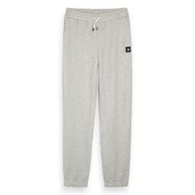 Scotch&Soda Grey Melange Essential Badge Sweatpant In Organic Cotton