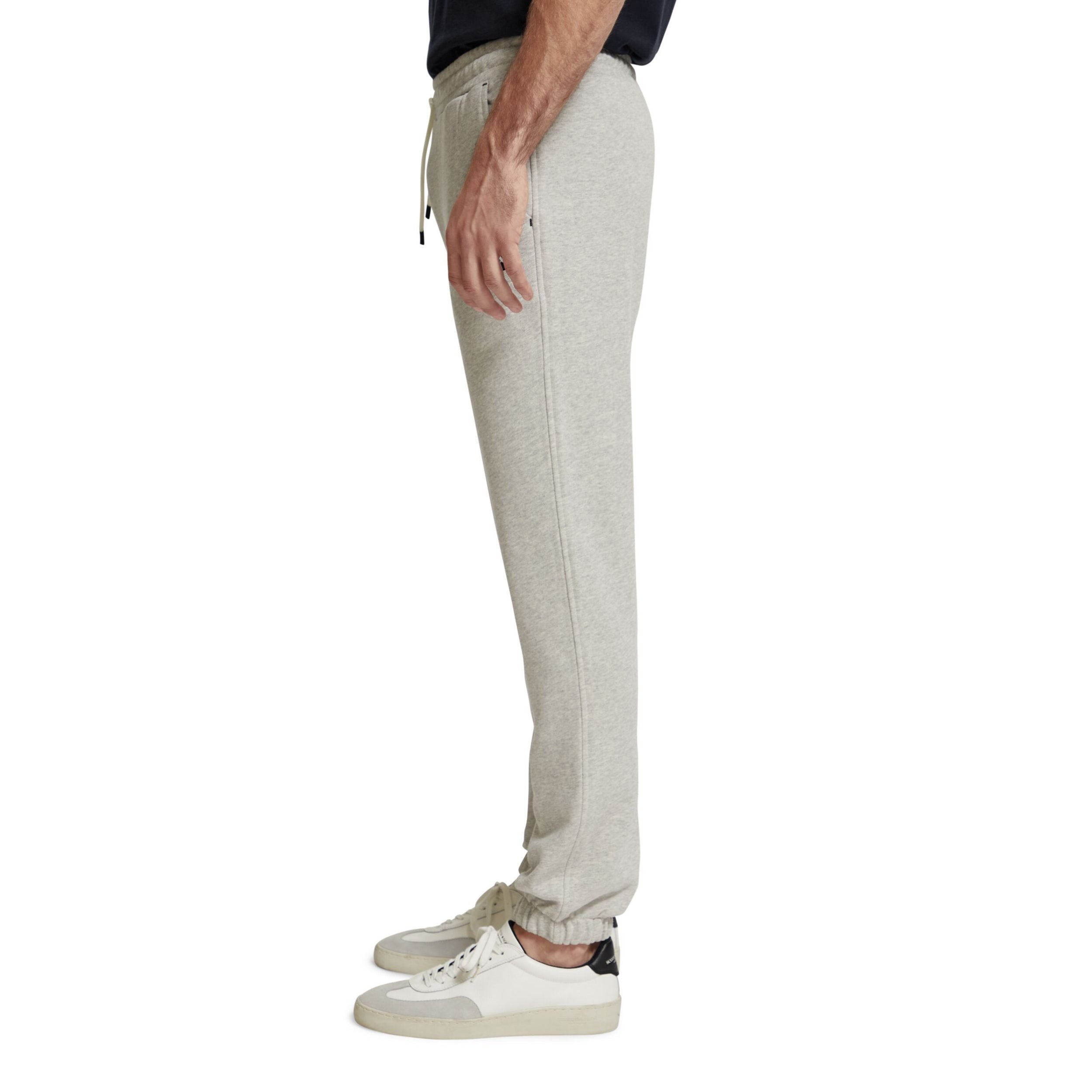 Scotch&Soda Grey Melange Essential Badge Sweatpant In Organic Cotton