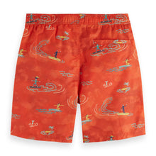 Red Surfer Mid Length Swim Short