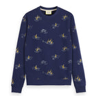 Scotch&Soda Navy Blue Sailboat Aop All Over Print Sweatshirt