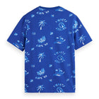 Scotch&Soda Blue Smooth Sailing Aop All Over Print T-Shirt