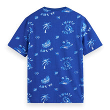 Scotch&Soda Blue Smooth Sailing Aop All Over Print T-Shirt