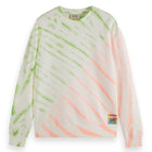 Swan/ Neon Tie Dye Diagonal Tie-Dyed Sweatshirt