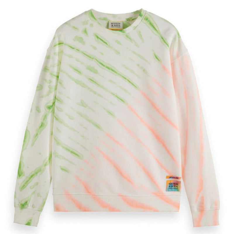 Swan/ Neon Tie Dye Diagonal Tie-Dyed Sweatshirt