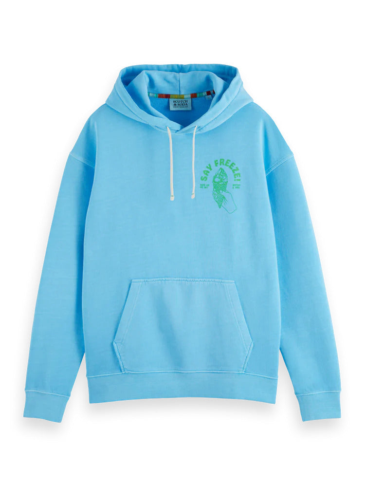 Blue Lagoon Garment-Dyed Artwork Hoodie