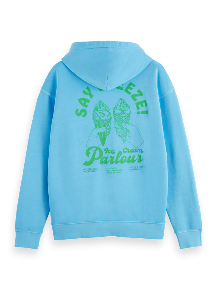Blue Lagoon Garment-Dyed Artwork Hoodie