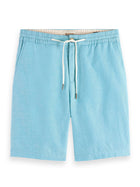 Blue Lagoon Fave- Cotton/Linen Twill Bermuda