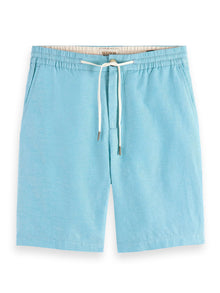 Blue Lagoon Fave- Cotton/Linen Twill Bermuda