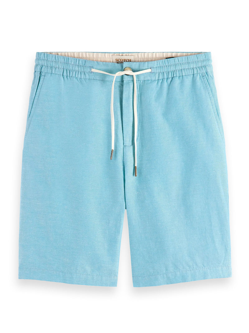 Blue Lagoon Fave- Cotton/Linen Twill Bermuda