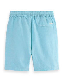 Blue Lagoon Fave- Cotton/Linen Twill Bermuda