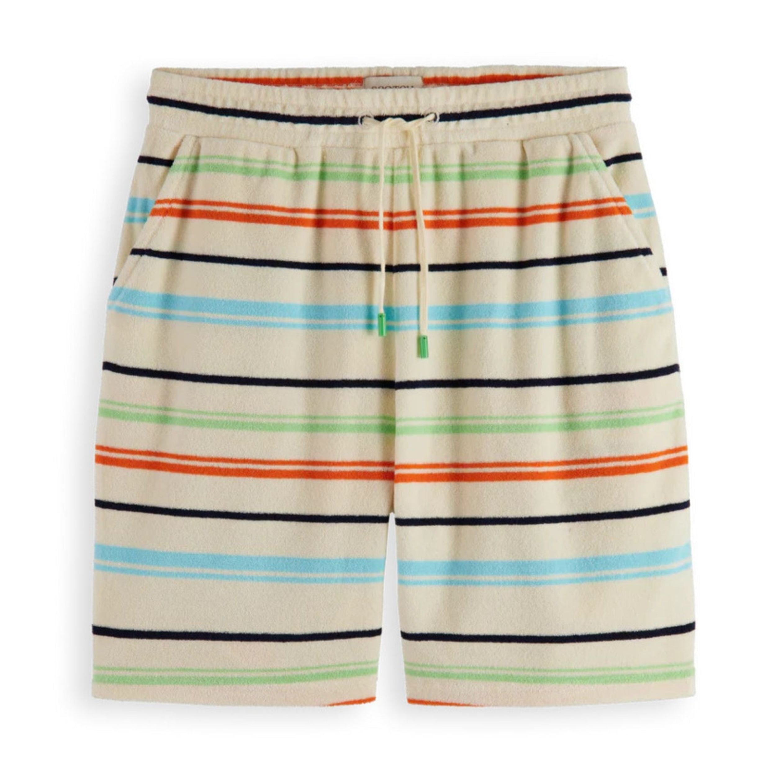 Multicolour Stripe Towelling Sweatshorts