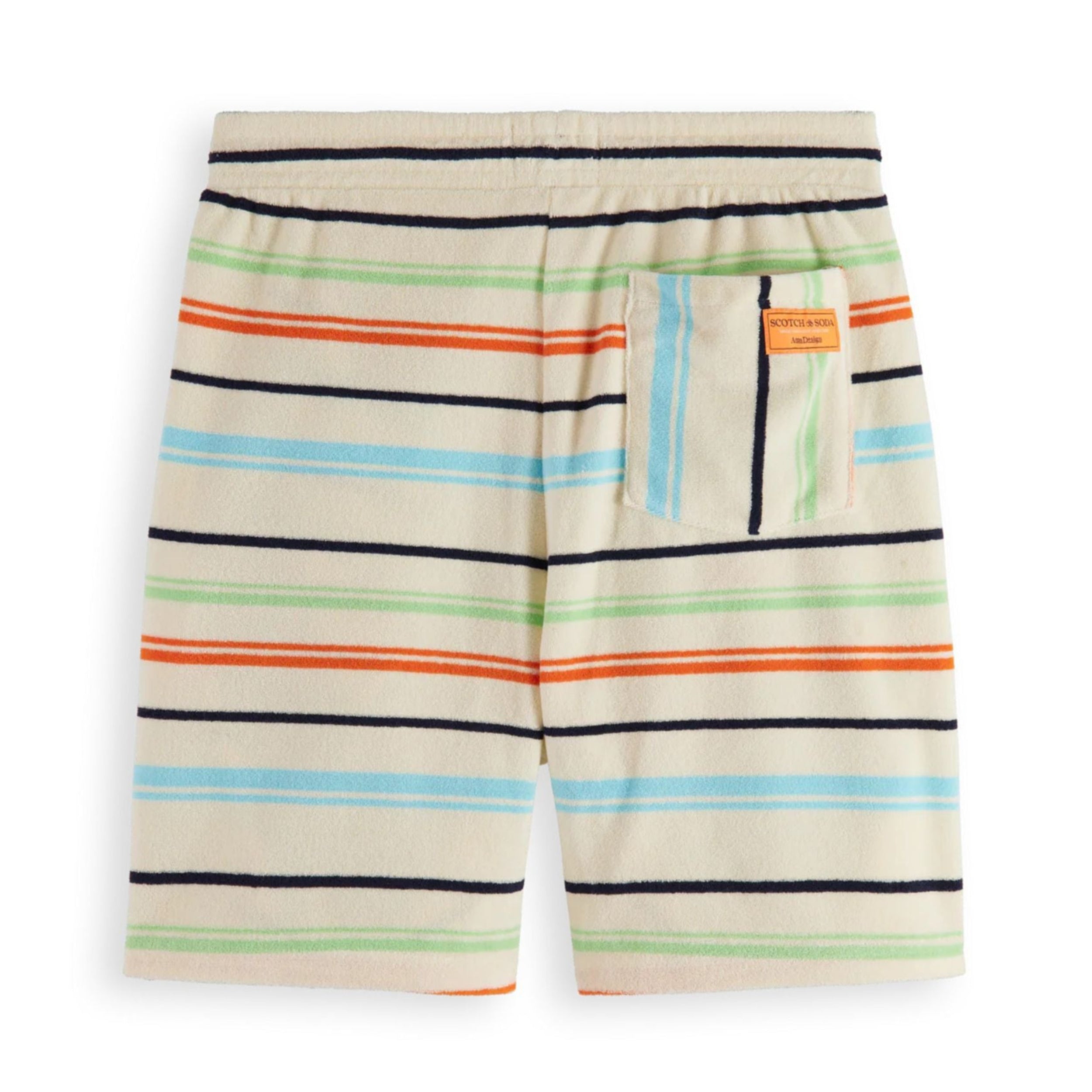 Multicolour Stripe Towelling Sweatshorts