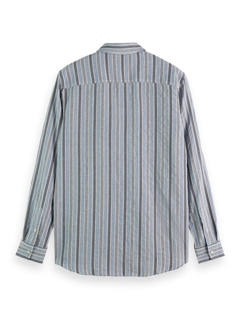 Scotch&Soda Blue Stripe Lightweight Dobby Stripe Shirt