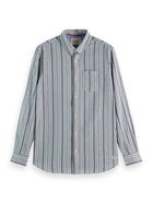 Scotch&Soda Blue Stripe Lightweight Dobby Stripe Shirt