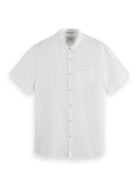 White Short Sleeve Linen Shirt