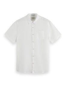 White Short Sleeve Linen Shirt