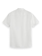 White Short Sleeve Linen Shirt