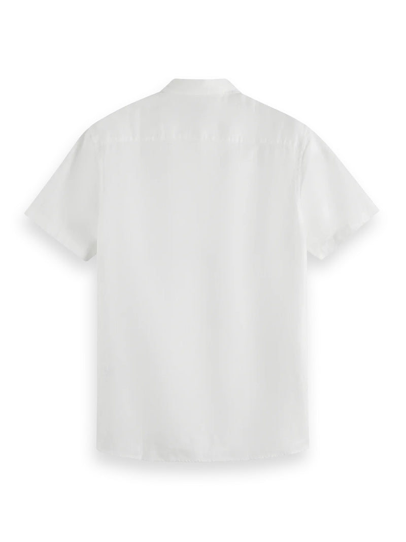 White Short Sleeve Linen Shirt