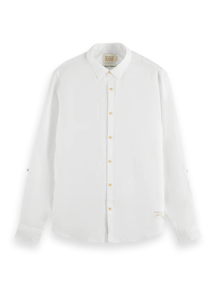 White Linen Shirt With Roll-Up