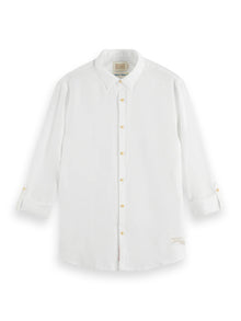 White Linen Shirt With Roll-Up